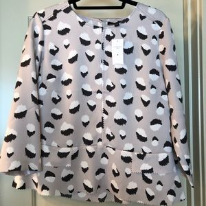 Peplum, laser cut detailed top NWT